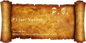 Piler Valter névjegykártya